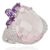 Diamond Sky Jewelry Sidabrinis žiedas su cirkoniais, ametistais ir kvarcu „Siren“