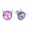Diamond Sky Jewelry Vaikiški sidabriniai auskarai moterims DiamondSky „Katė (Vitrail Light)„ su Swarovski kristalais