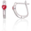Diamond Sky Jewelry Vaikiški sidabriniai auskarai su cirkoniais ir emaliu „Scarlet Heart“