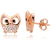 Diamond Sky Jewelry Vaikiški sidabriniai auskarai-vinukai su cirkoniais „Owl“