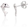 Diamond Sky Jewelry Vaikiški sidabriniai auskarai-vinukai su cirkoniais „Dolphins V“
