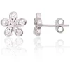 Diamond Sky Jewelry Vaikiški sidabriniai auskarai-vinukai su cirkoniais „Auksinė Gėlė VIII“