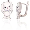 Diamond Sky Jewelry Vaikiški sidabriniai auskarai su emaliu „Snow Hare“