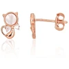 Diamond Sky Jewelry Vaikiški sidabriniai auskarai su cirkoniais ir perlamutru „Moon Kitten“