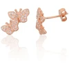 Diamond Sky Jewelry Vaikiški sidabriniai auskarai-vinukai su cirkoniais „Butterfly Waltz“
