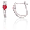 Diamond Sky Jewelry Vaikiški sidabriniai auskarai su cirkoniais ir emaliu „Scarlet Heart“