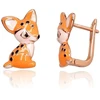 Diamond Sky Jewelry Vaikiški sidabriniai auskarai su emaliu „Foxes“