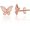 Diamond Sky Jewelry Vaikiški sidabriniai auskarai su cirkoniais „Celestial Butterflies V“