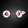 Spark Sidabriniai auskarai „Astra (Fuchsia)“ su Swarovski® kristalais