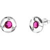 Spark Sidabriniai auskarai „Astra (Fuchsia)“ su Swarovski® kristalais