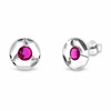 Spark Sidabriniai auskarai „Astra (Fuchsia)“ su Swarovski® kristalais