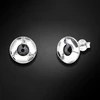 Spark Sidabriniai auskarai „Astra (Hematite)“ su Swarovski® kristalais
