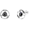 Spark Sidabriniai auskarai „Astra (Hematite)“ su Swarovski® kristalais