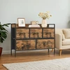 Songmics Komoda su 5 stalčiais vintage ruda-juoda