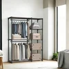 SONGMICS Atvira spinta su drabužių pakabomis 43 x 124 x 182 cm, juoda