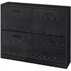 Songmics Batų spintelė su 4 durelėmis 24x105,5x82,7 cm juoda
