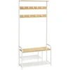 Songmics Vasagle Drabužių lentyna su 9 kabliukais 30 x 85 x 180,5 cm ąžuolo spalvos-baltos spalvos