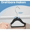 Songmics Drabužių pakabos 50 vnt. su veliūru, juodos