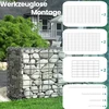 SONGMICS gabionų krepšiai su 5 x 10 cm akių dydžiu akmenims, 5 vnt. rinkinys