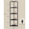 Songmics Vasagle Kampinė lentyna su 5 lygiais ir LED apšvietimu juodmedžio juoda