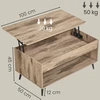Songmics Kavos staliukas 50 x 100 x 45/58.5 cm