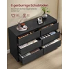 Songmics Komoda su šešiomis stalčiais, 40x119,4x75 cm, juoda