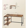 Songmics Kampinis rašomasis stalas 120 × 80 × 76 cm