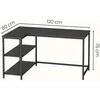 Songmics Rašomasis stalas 120 x 80 x 76 cm