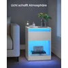 Songmics Vasagle Naktinė spintelė su LED apšvietimu modernus debesų baltos spalvos