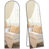 Songmics Viso ilgio veidrodis 160 x 50 cm lenktas rašalas juodas