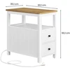 Songmics Kavos staliukas su elektros lizdu ir 2 stalčiais 60x35x60 cm