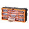 VEVOR 22 stalčių plastikinių mažų detalių organizatorius, juodas ir oranžinis