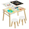 VEVOR Sensory table vaikams su 2 kėdutėmis, medinis, 81,5 x 60 x 50,5 cm, G16SKU3
