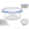 Borosilikatinė pietų dėžutė su vožtuvu 1300 ml, apvali, 8,5 x 20,5 x 20,5 cm, KITCHEN&GO