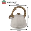 King Hoff Virdulys, Švilpiantis virdulys, 2 l, kreminės spalvos, nerūdijančio plieno