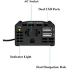 12 V į 220 V automobilinis maitinimo keitiklis 150 W, DC į AC konverteris, 1 kintamosios srovės lizdas, dvigubas USB automobilinis įkroviklis adapteris, automobilinis įtampos keitiklis, 12 V į 220 V inverteris