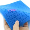 3D rašiklio kilimėlis 177x177 mm, mėlynas, karščiui atsparus silikoninis kilimėlis su 2 pirštų apsaugomis, 3D piešimo kilimėlis, silikoninis 3D rašiklio pagrindas, 3D rašiklio apsauginis kilimėlis