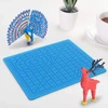 3D rašiklio kilimėlis 177x177 mm, mėlynas, karščiui atsparus silikoninis kilimėlis su 2 pirštų apsaugomis, 3D piešimo kilimėlis, silikoninis 3D rašiklio pagrindas, 3D rašiklio apsauginis kilimėlis