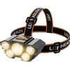 5 LED įkraunamas žibintai ant galvos, LED prožektorius ant galvos, galvos žibintas, galvos prožektorius