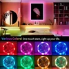 5 m RGB LED juostų šviesa, USB maitinama, su nuotolinio valdymo pulteliu, RGB LED juosta, LED šviesos juosta, USB LED juosta, LED lemputės juosta