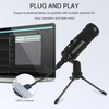 Aukštos kokybės USB kondensatorinis mikrofono rinkinys su trikojo stovu, USB mikrofonas, kondensatorinis mikrofonas, mikrofonas su stovu, mikrofono komplektas