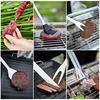 Barbekiu įrankiai 9 vnt., kepsninės įrankių rinkinys, grilio įrankių komplektas, grilio iešmeliai