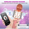 Belaidis rožinis karaokės mikrofonas, vaikų karaokės mikrofonas, „Bluetooth“ karaokės mikrofonas, belaidis mikrofonas vaikams, karaokės mikrofonas vaikams, rožinis mikrofonas karaokei