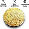 Bitkoino suvenyrinė moneta, blokų grandinės eros atminimo dovana, rafinuotas dizainas, graviruotos detalės, 40 mm skersmuo, bitkoino moneta, bitcoin moneta, bitkoino suvenyras, kriptovaliutos moneta