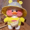 Lalafanfan antinukas su geltonu megztiniu, pliušinis antinukas, minkštas žaislinis antinukas, 32 cm antinas