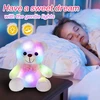LED šviečiantis meškiukas, šviesą skleidžiantis meškiukas, šviečianti minkšta pliušinė meška, šviečiantis pliušinis meškiukas