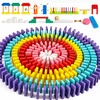 Medinių spalvotų domino kaladėlių rinkinys, 1000 vnt., statymo plytelės, spalvingas domino rinkinys, medinės domino kaladėlės