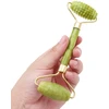 Nefrito veido masažuoklis – AŠTRUS volelis ir lygi plokštelė, Gua Sha rinkinys, veido volelis iš nefrito, nefrito volelĭs veidui, Gua Sha plokštelė, nefrito plokštelė veidui