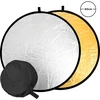 Nešiojamas 60 cm sulankstomas dvipusis fotografijos reflektorius su dėklu, auksinis ir sidabrinis atspindintis audinys studijos apšvietimui ir fotografavimui lauke, šviesos reflektorius, šviesos atšvaitas, fotografijos šviesos atšvaitas, fotoreflektorius