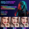 RGB žiedinė lempa su trikoju stovu, 242 cm telefono laikiklio žiedinė lempa, žiedinis šviestuvas, žiedinė šviesa su stovu, žiedinė lempa telefonui